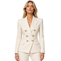 Balmain Viscose Jacket Double-Breasted Bianca White