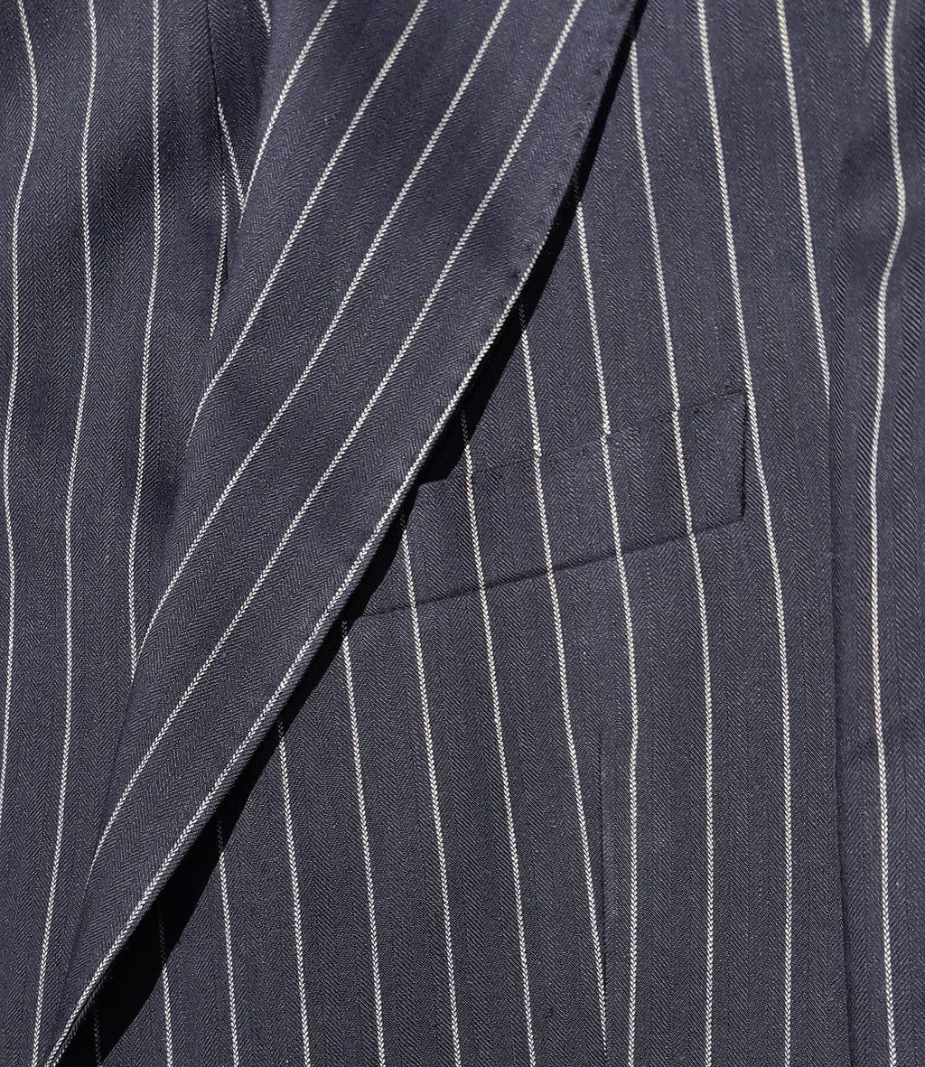 Ermenegildo Zegna Suit Wool Pinstripe Blue — view 4