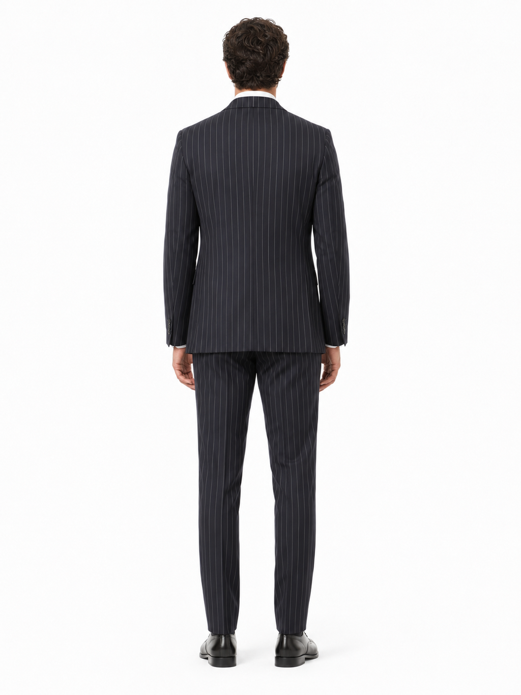 Ermenegildo Zegna Suit Wool Pinstripe Blue — view 2