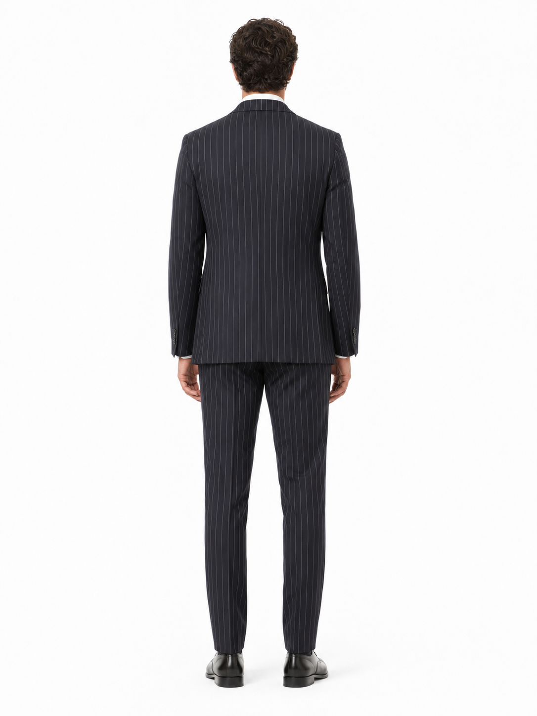 Ermenegildo Zegna Suit Wool Pinstripe Blue — view 2