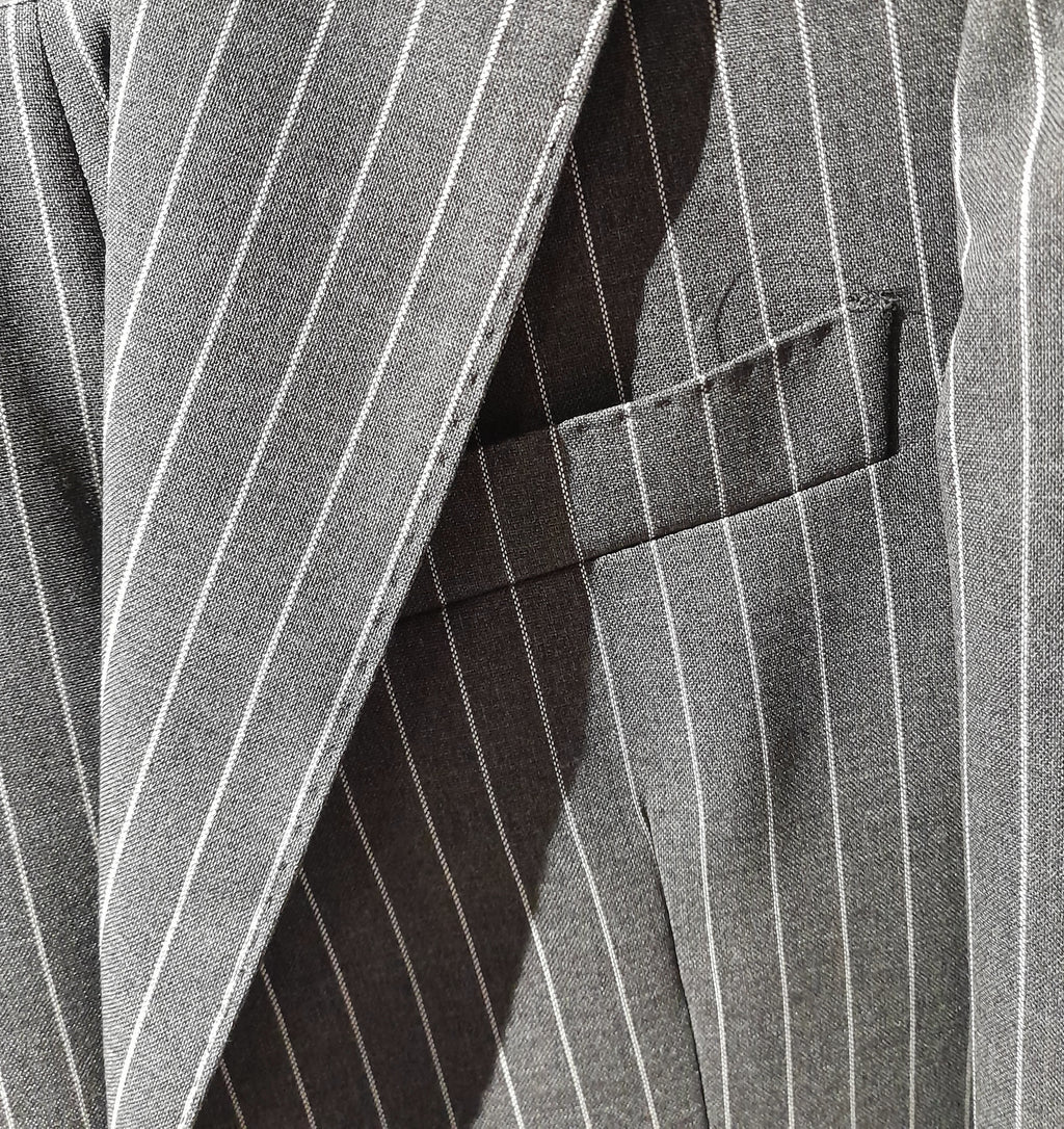Ermenegildo Zegna Suit Wool Pinstripe Blue — view 4