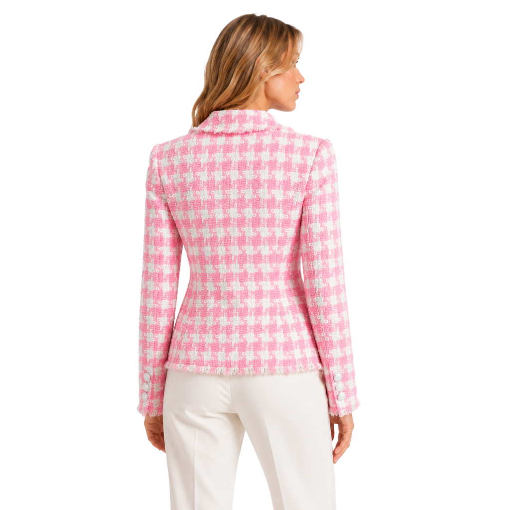 Balmain Cotton Jacket Check Pink — view 2