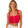 Balmain Tweed Top Rosso Red
