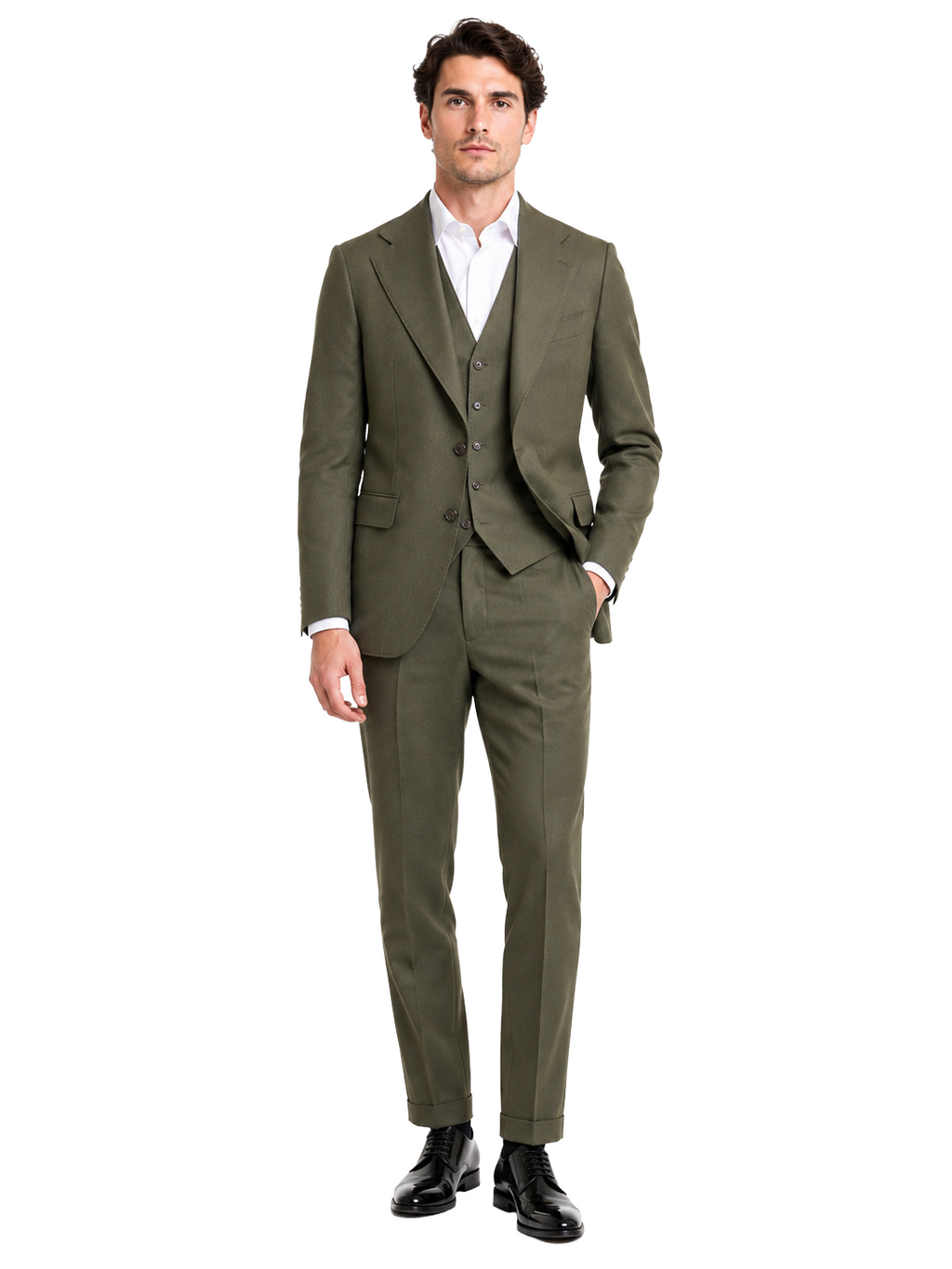 Ermenegildo Zegna Suit Wool Green Army