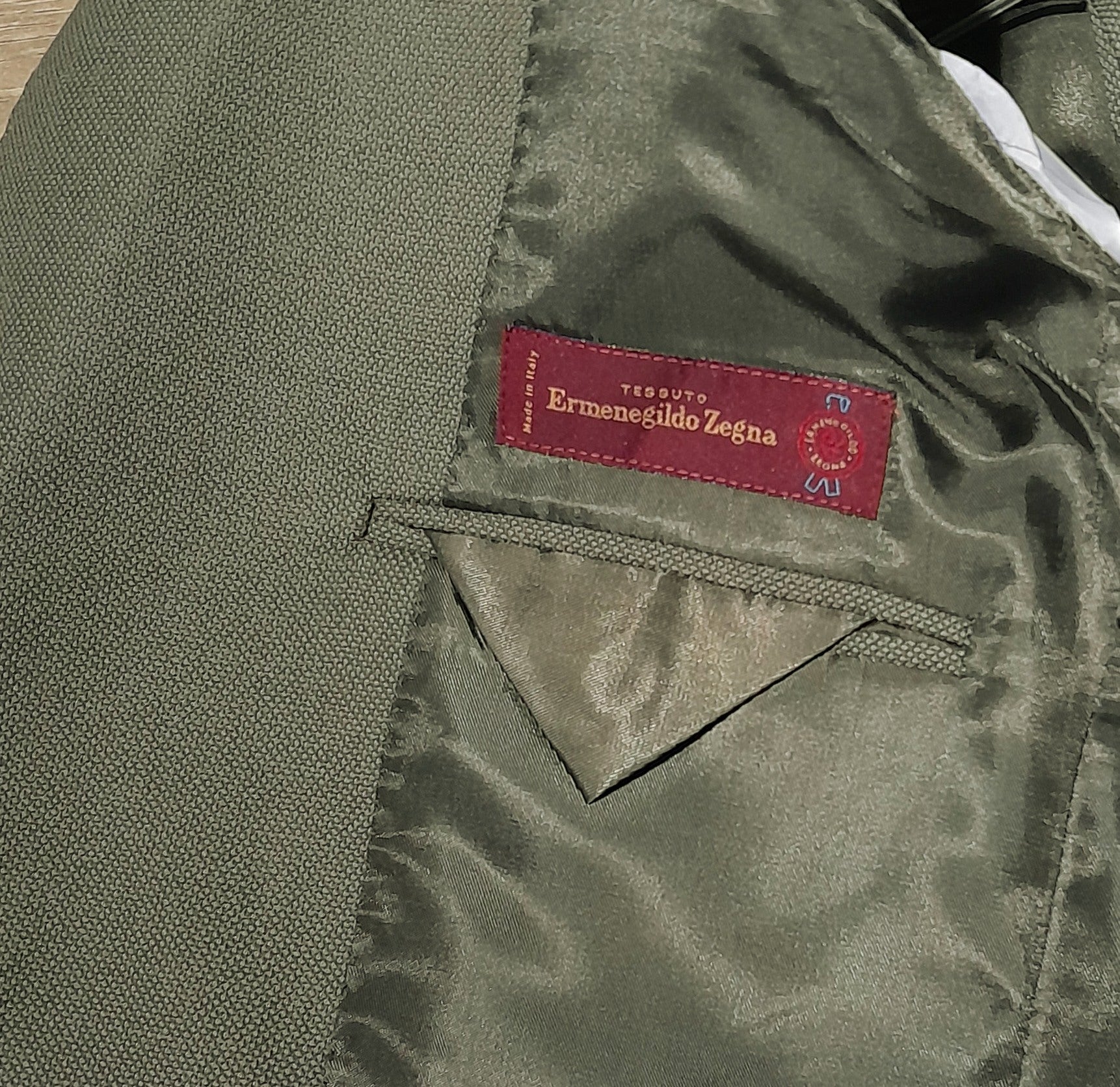 Ermenegildo Zegna Suit Wool Green Army — view 3