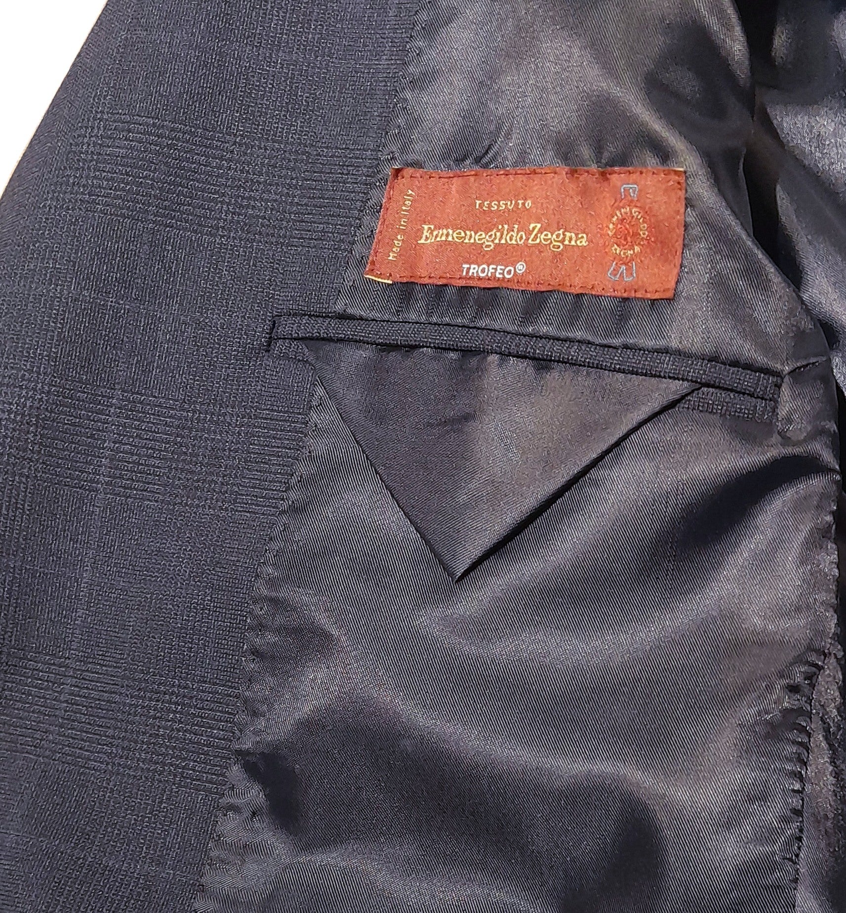 Ermenegildo Zegna Suit Wool Blue Principe Galles — view 3