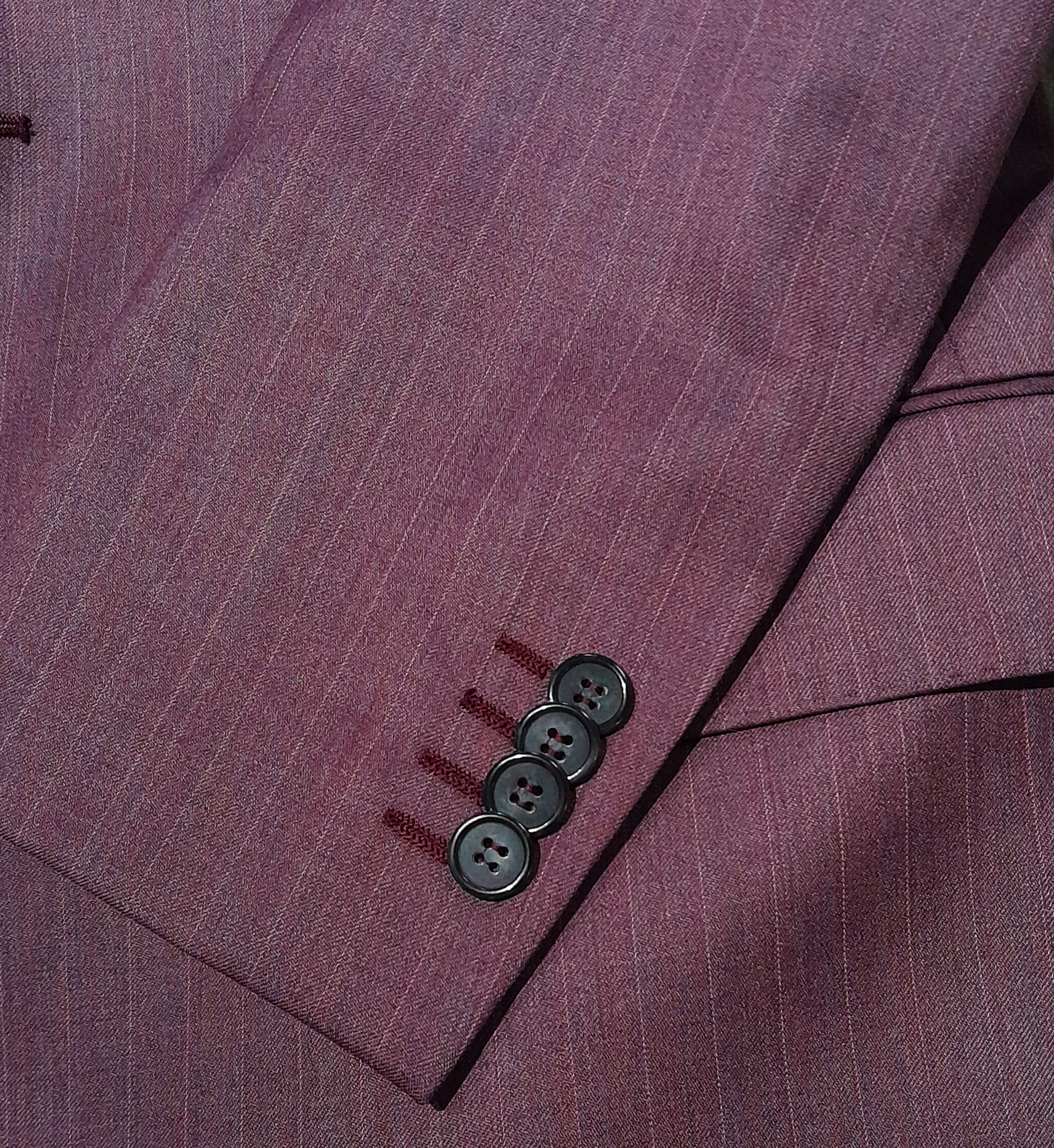 Ermenegildo Zegna Suit Wool Pinstripe Purple — view 4