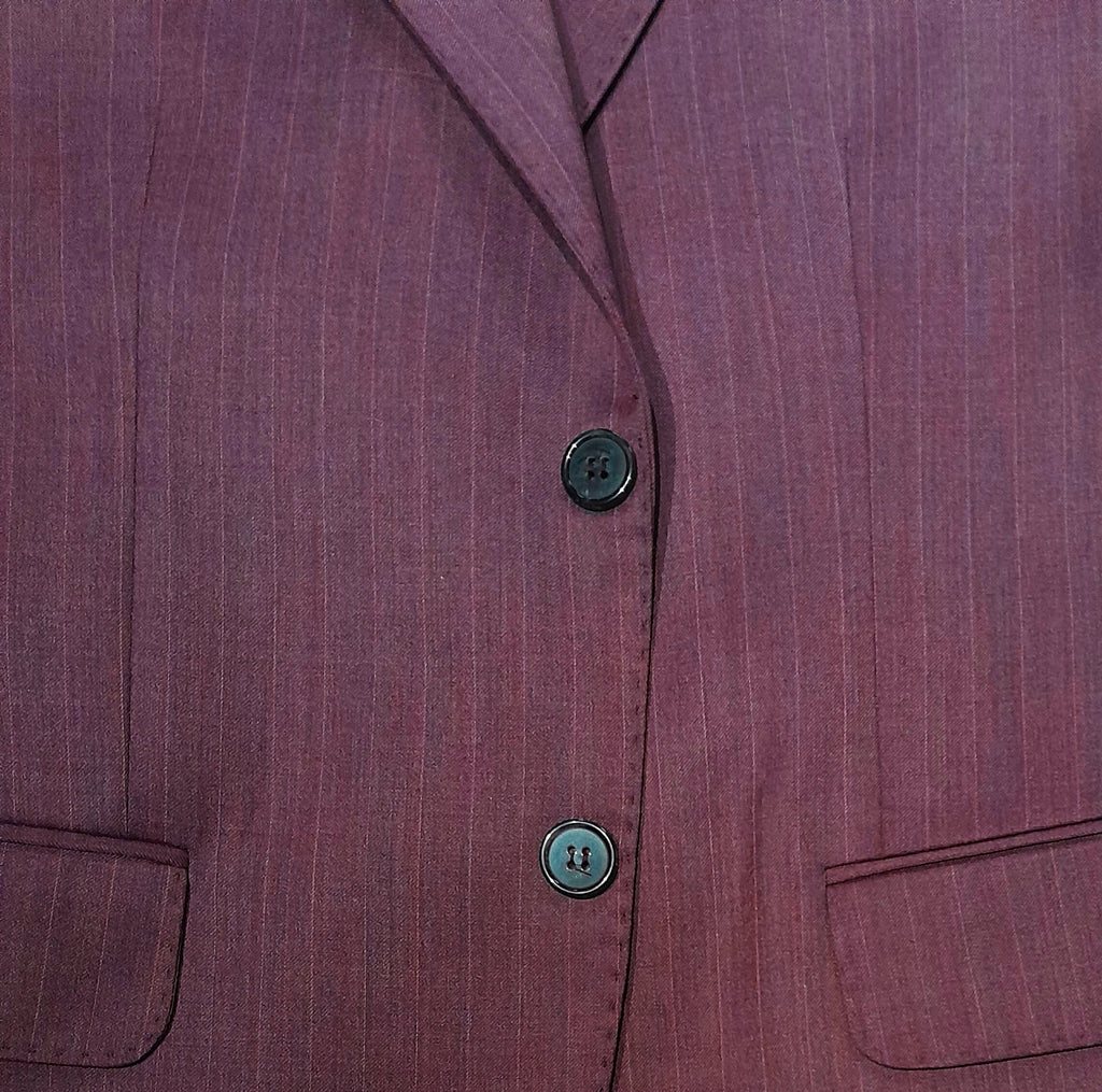 Ermenegildo Zegna Suit Wool Pinstripe Purple — view 5