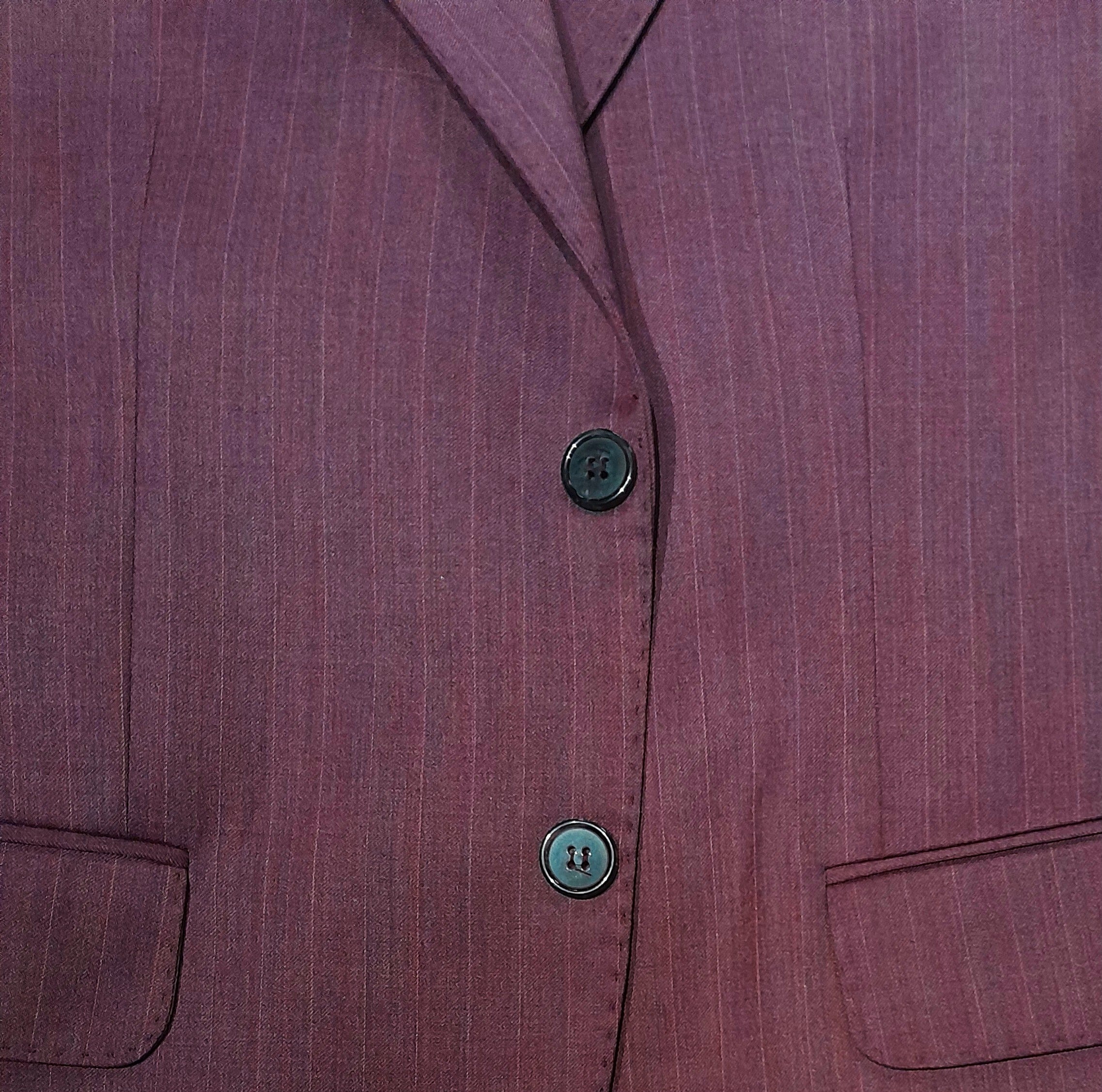 Ermenegildo Zegna Suit Wool Pinstripe Purple — view 5