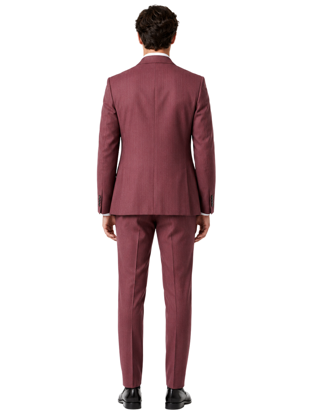 Ermenegildo Zegna Suit Wool Pinstripe Purple — view 2