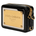 borsa nera con piastra logo