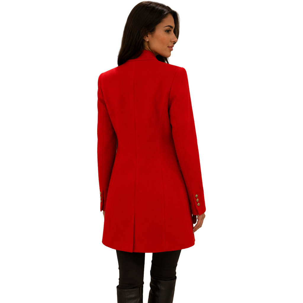 cappotto monopetto rosso
