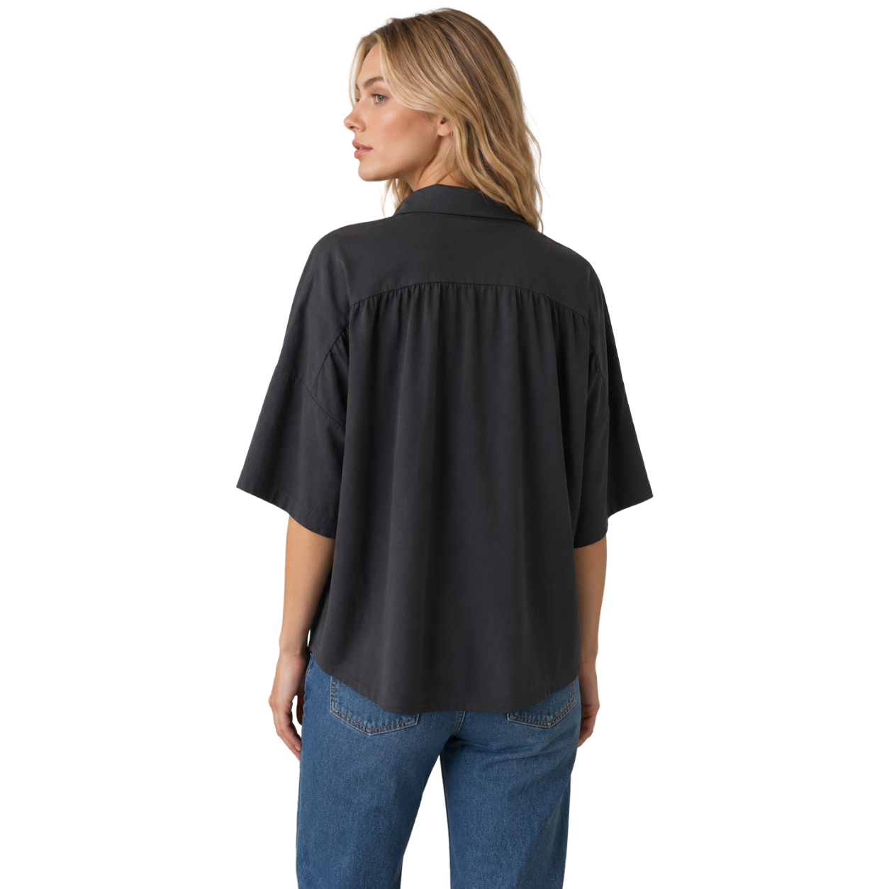 camicia cotone blu