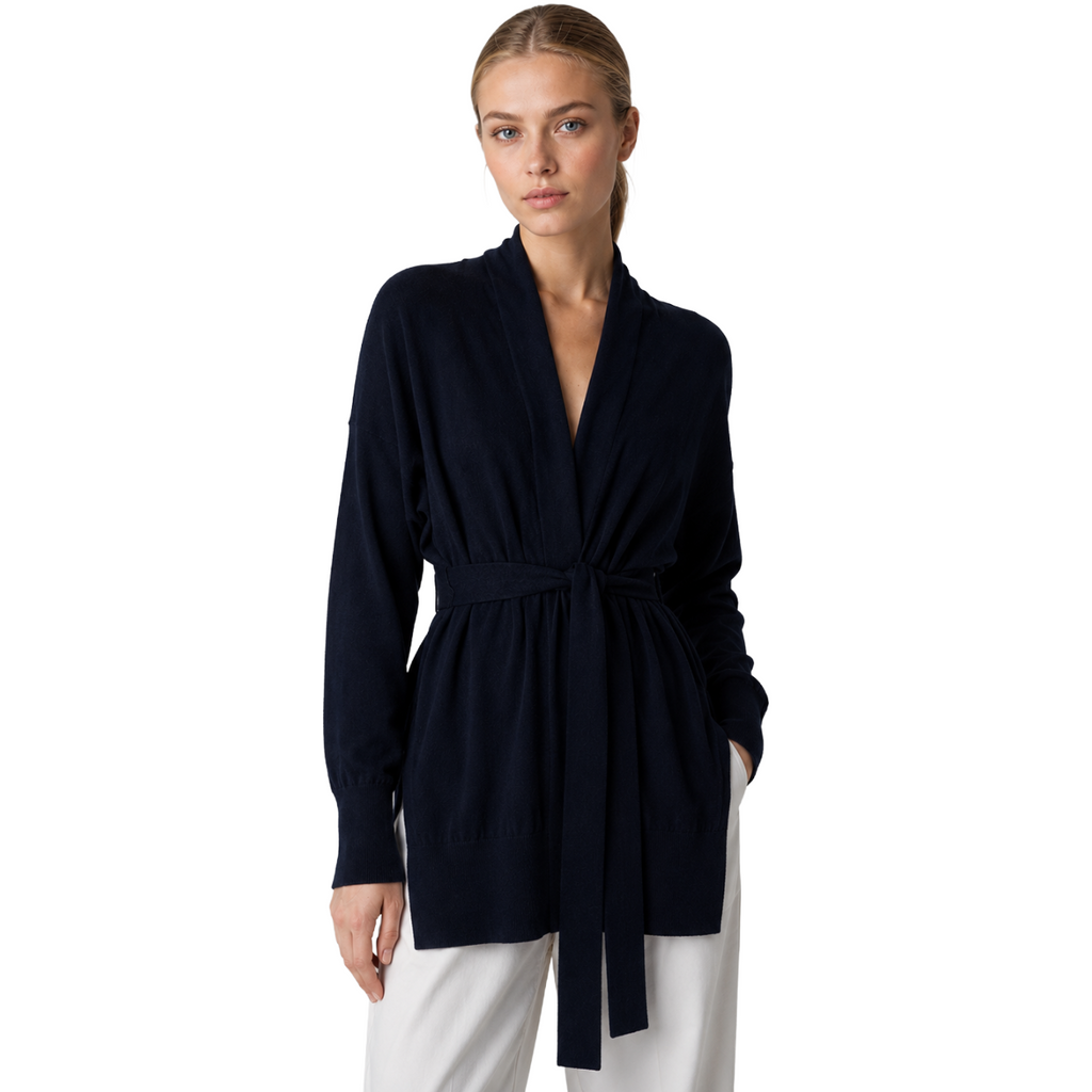 cardigan sciallato blu notte