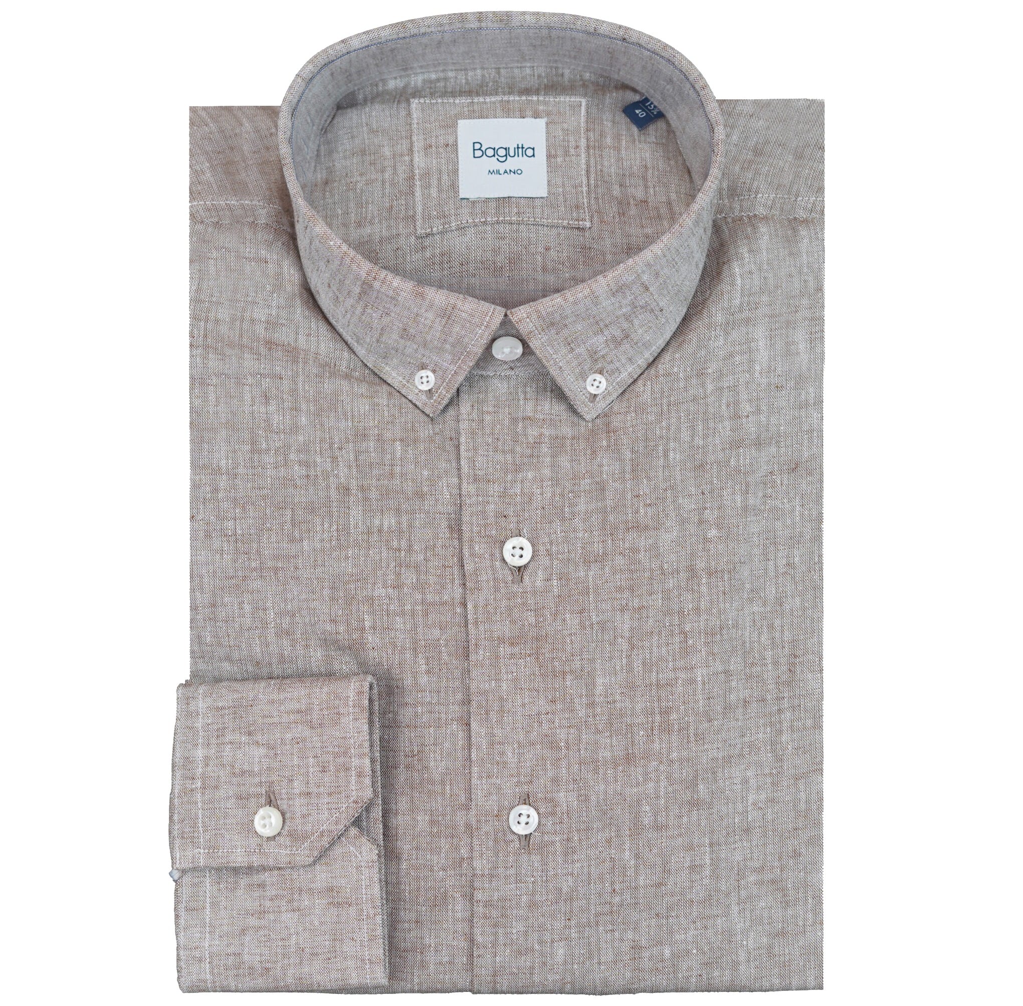 camicia button down beige