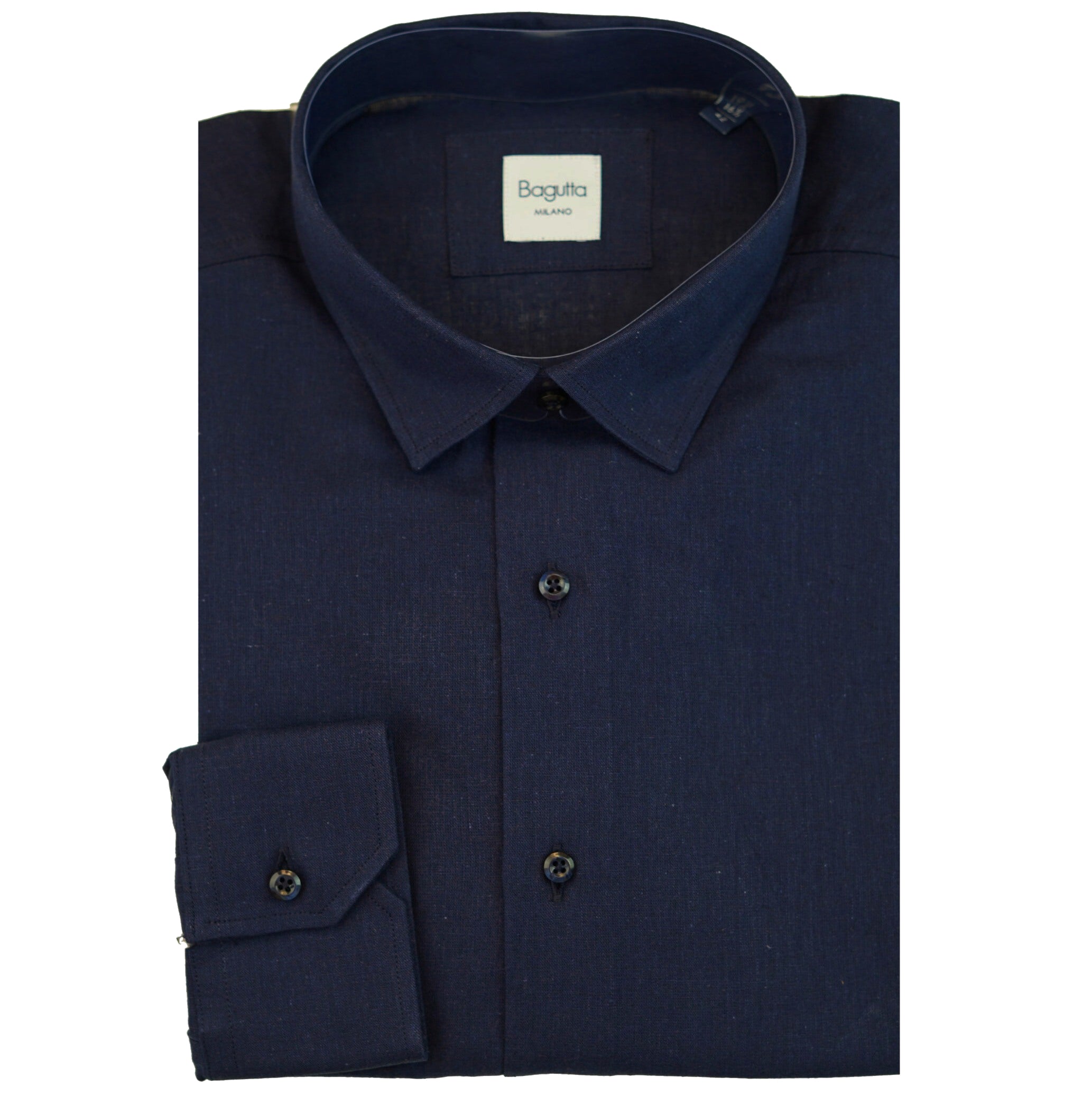Bagutta Man Shirt Neck Gani Navy Blue