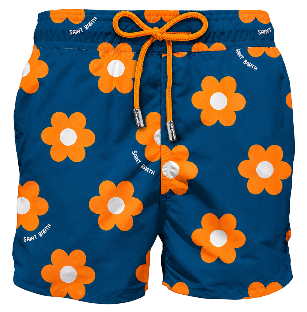 MC2 Saint Barth Man Gustavia Happy Daisy Swimwear Blue