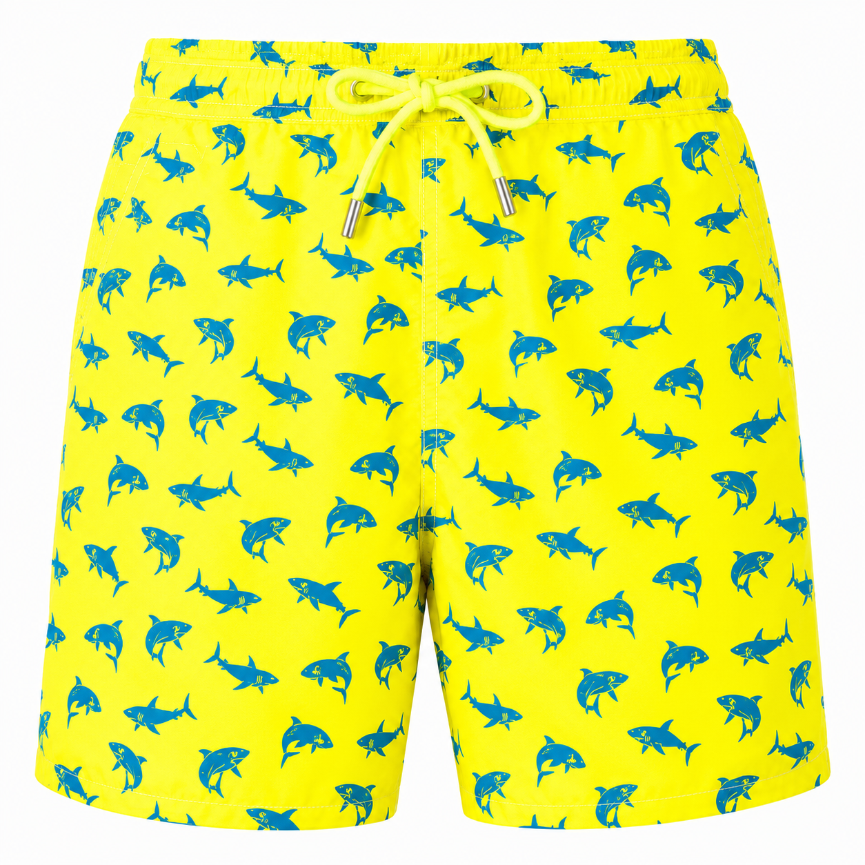 MC2 Saint Barth Man Micro Patterned Shark Sight Swimwear Yellow