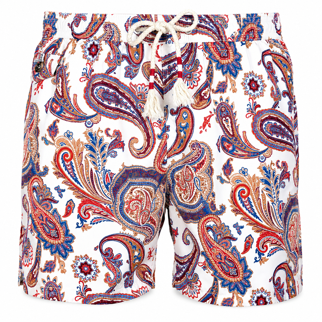 MC2 Saint Barth Man Lighting Vintage Paisley Swimwear Multicolor