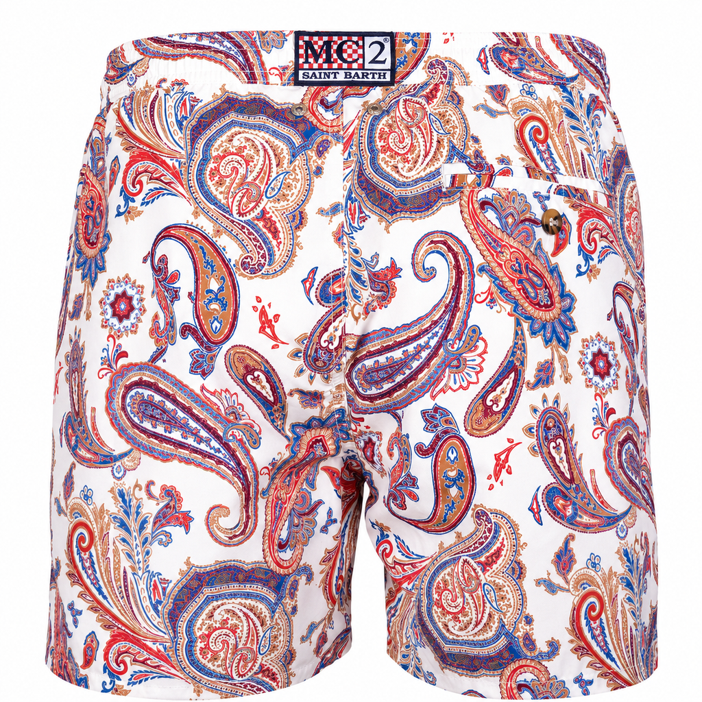 MC2 Saint Barth Man Lighting Vintage Paisley Swimwear Multicolor