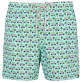 MC2 Saint Barth Man Micro Patterned Palmy Car Swimwear Green