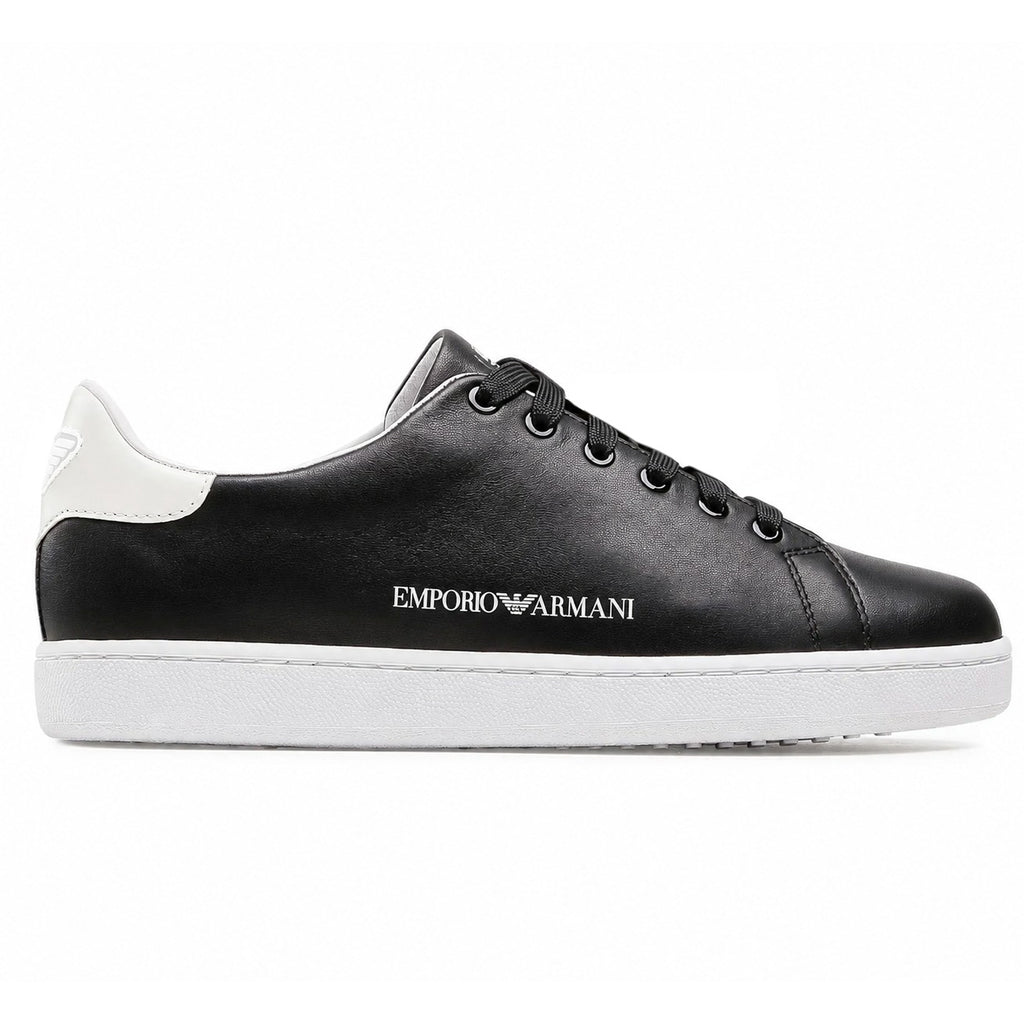 Emporio Armani Woman Sneakers Leather White Black