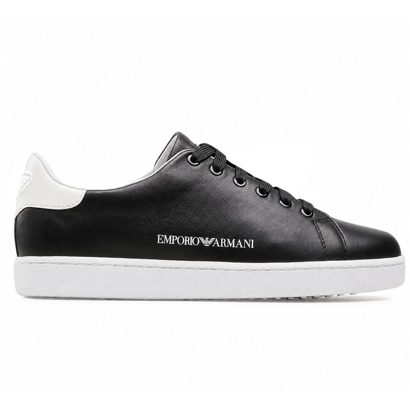 Emporio Armani Woman Sneakers Leather White Black