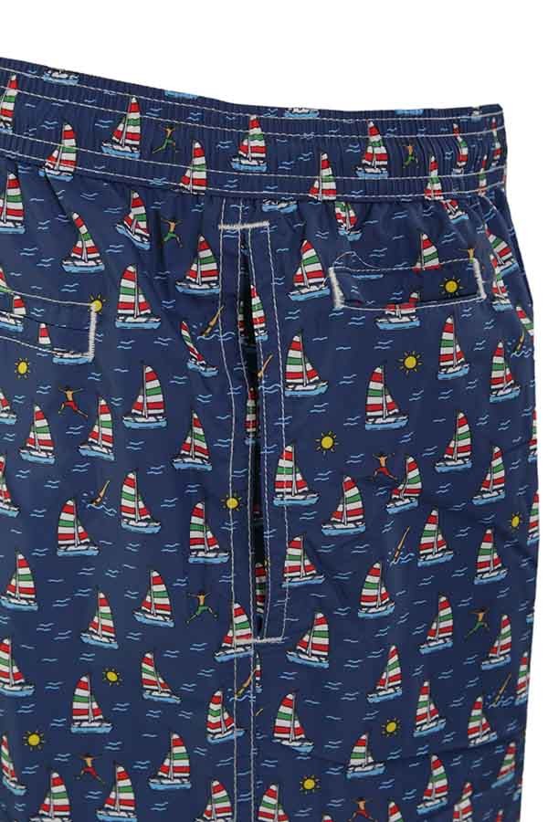 MC2 Saint Barth Man Micro Patterned Jump Boat Swimwear Blue
