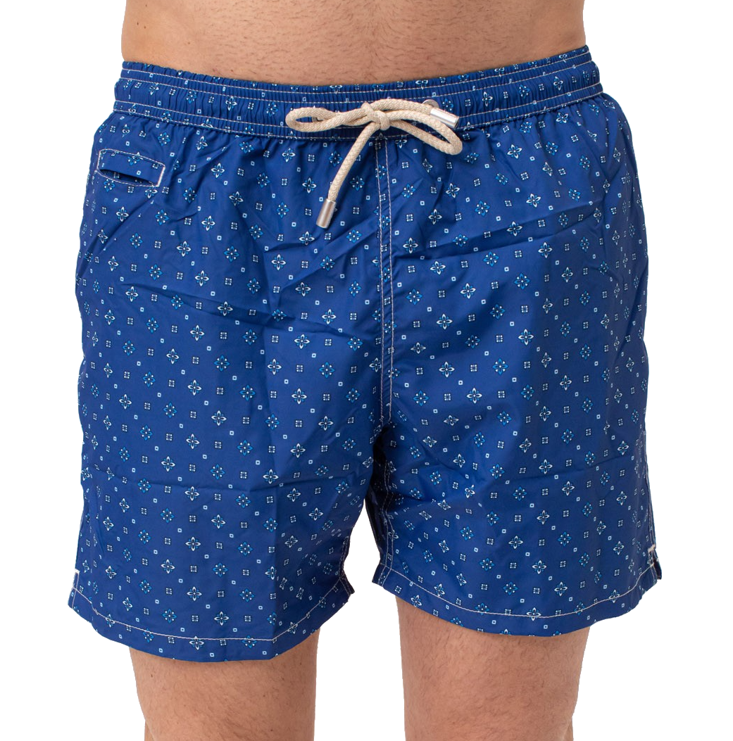 MC2 Saint Barth Man Micro Patterned Ornamental Tie Blue