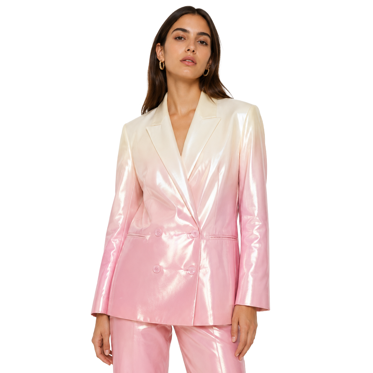 Patrizia Pepe Woman Jacket Double-Breasted Metallic Degrad Multicolor