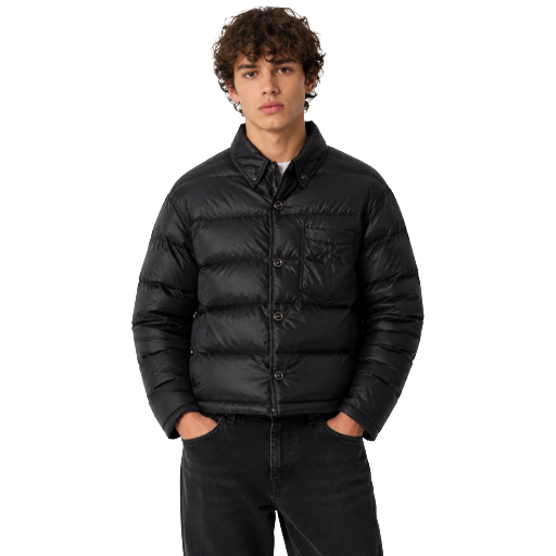 Versace Man Down Jacket Quilted Black