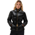 Versace Woman Down Jacket Quilted Belt Black
