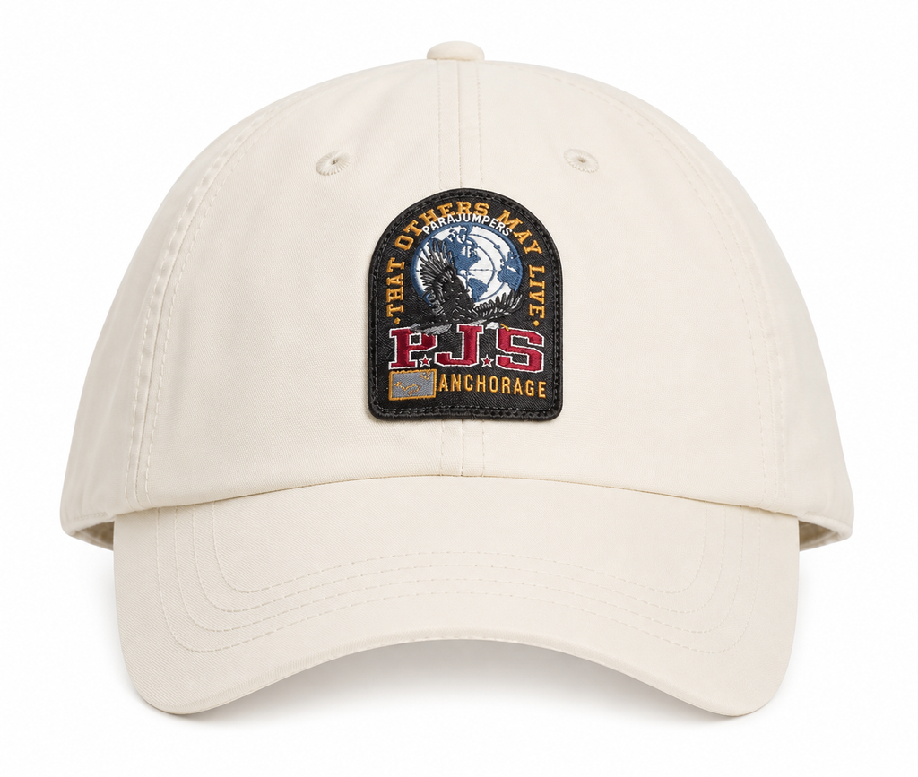 Parajumpers Man Cappellino Patch Ivory Caps White