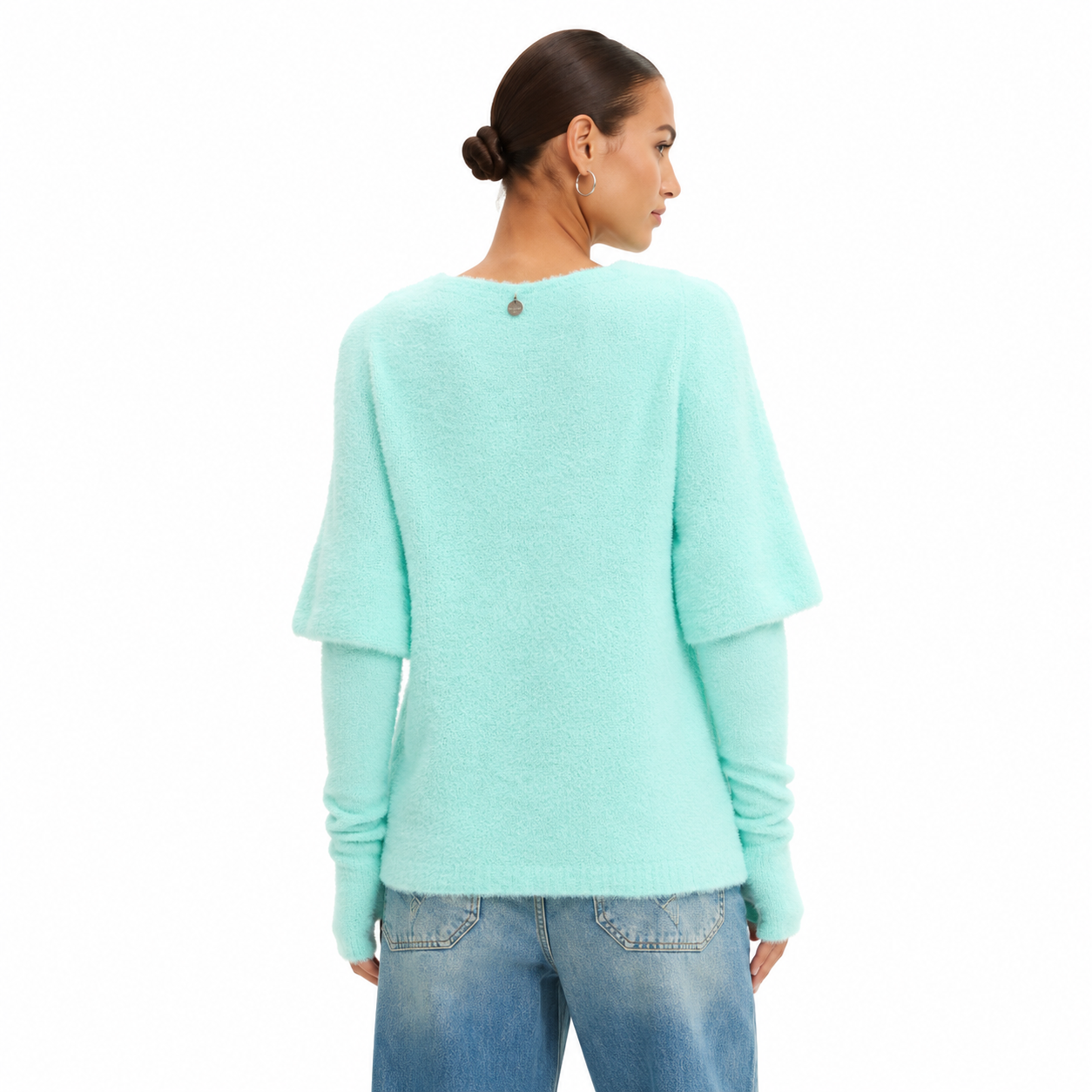 Patrizia Pepe Damen Strick Wasserlilie Hellblau