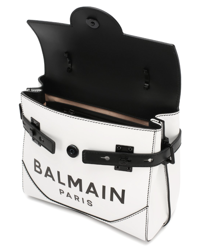 Balmain Woman Flap Over Shoulder Bag White