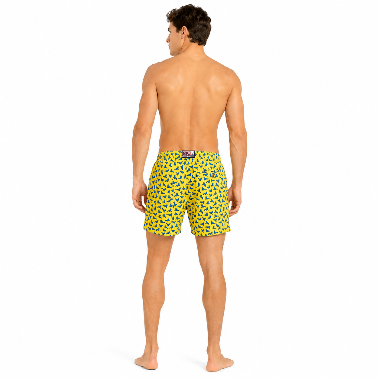 MC2 Saint Barth Man Swimsuit Lighting Micro Patterned Yellow