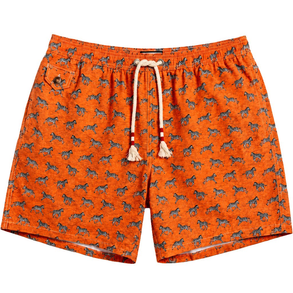 MC2 Saint Barth Man Swimsuit Zebra Orange