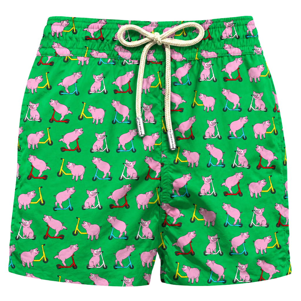MC2 Saint Barth Herren Badeshorts Scooter Pig Green