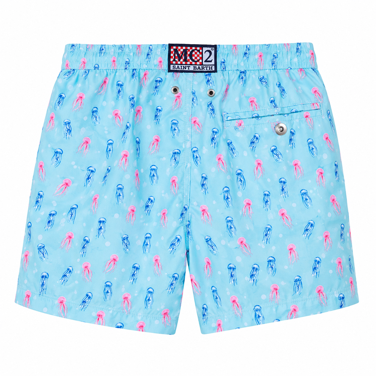 MC2 Saint Barth Man Swimsuit Patterned Meduse Light Blue