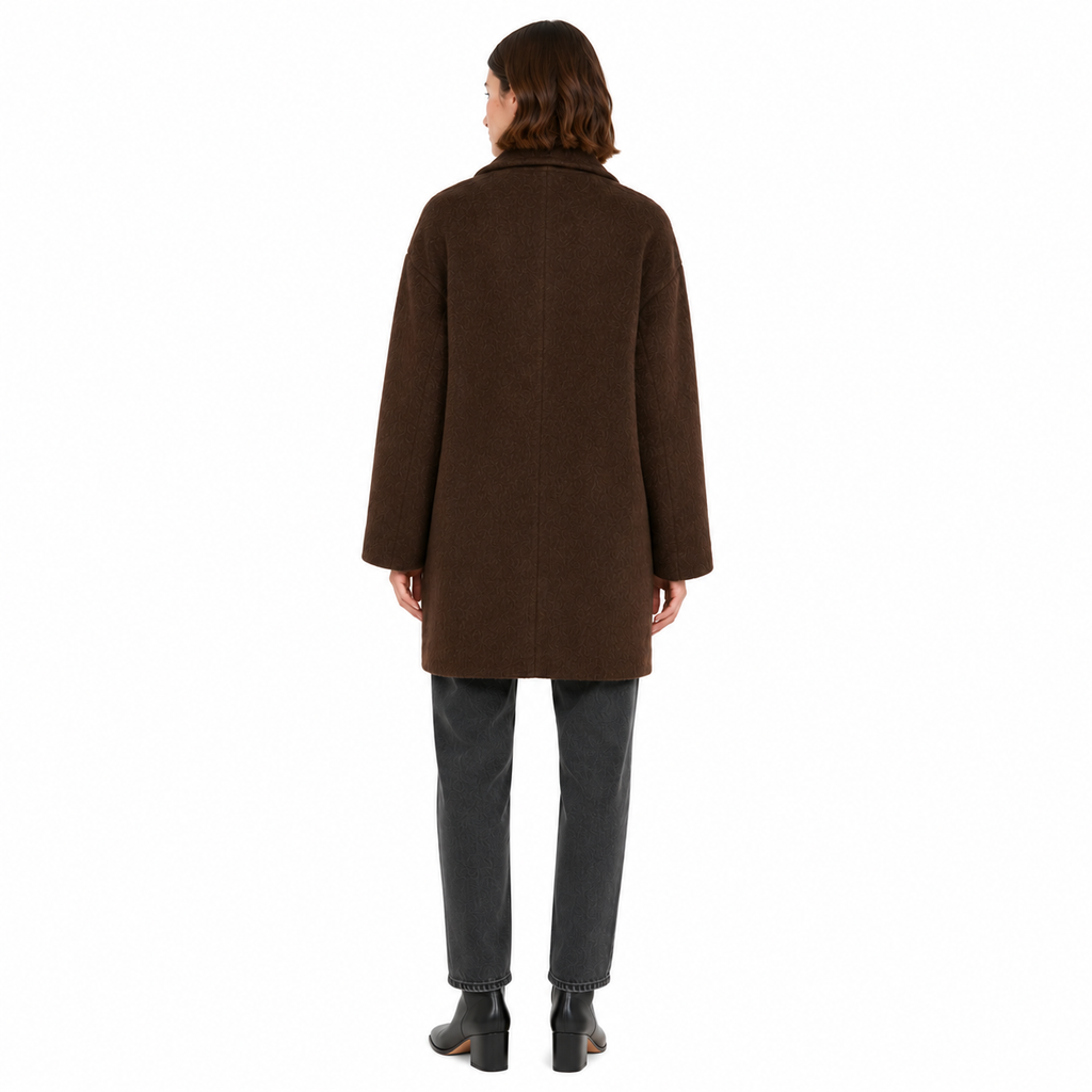 Bagutta Woman Coat Wool Double-Breasted Brown