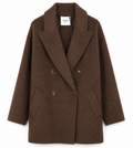 Bagutta Woman Coat Wool Double-Breasted Brown
