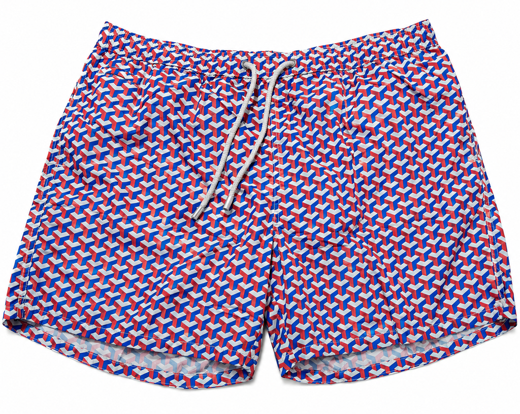 MC2 Saint Barth Man Swimsuit Patterned Hexagons Multicolor