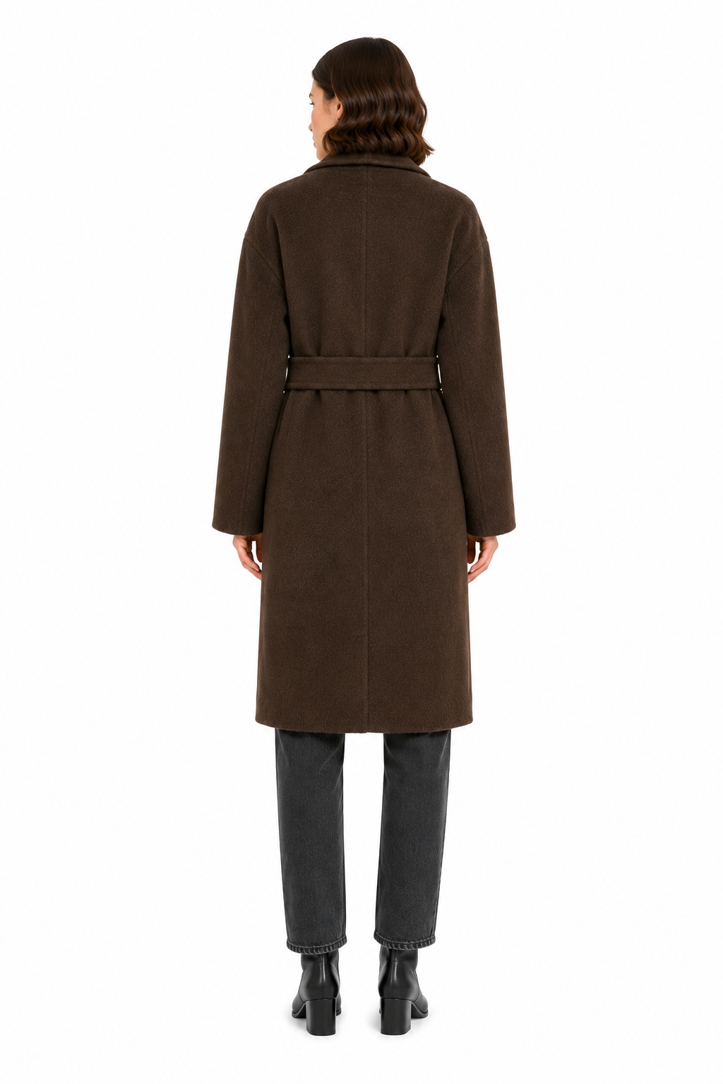 Bagutta Woman Coat Long Wool Belt Brown