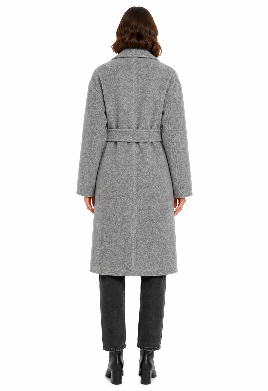 Bagutta Woman Coat Long Wool Belt Grey