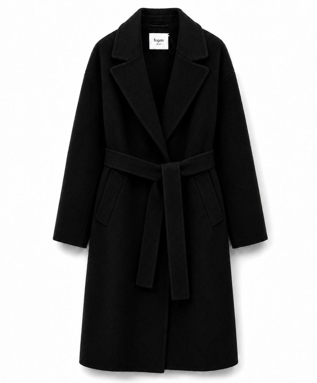 Bagutta Woman Coat Long Wool Belt Black