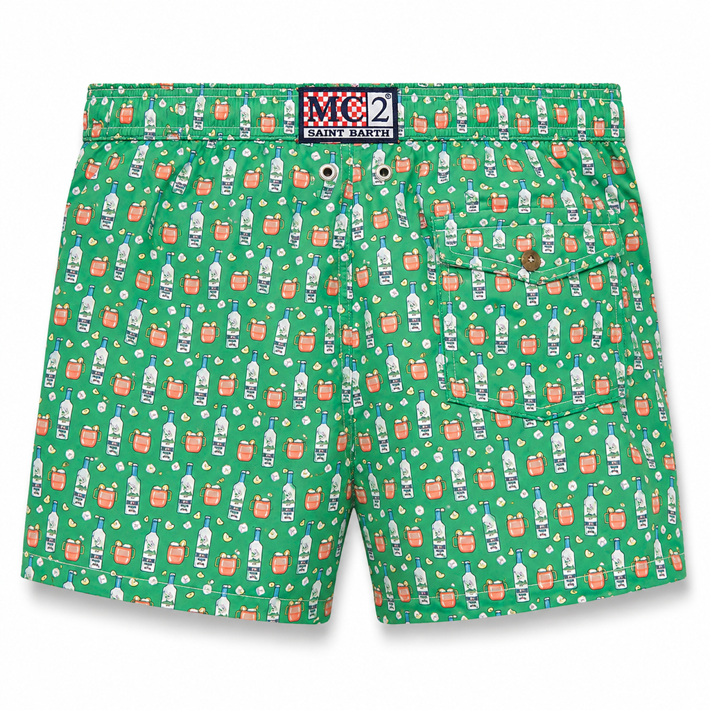 MC2 Saint Barth Man Swimsuit Vodka Mule Green