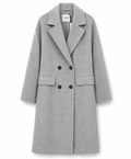 Bagutta Woman Coat Long Wool Double-Breasted Grey
