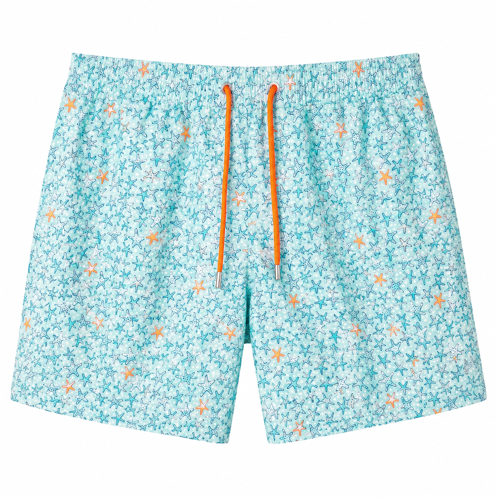 MC2 Saint Barth Man Micro Patterned Hitode Swimwear Light Blue