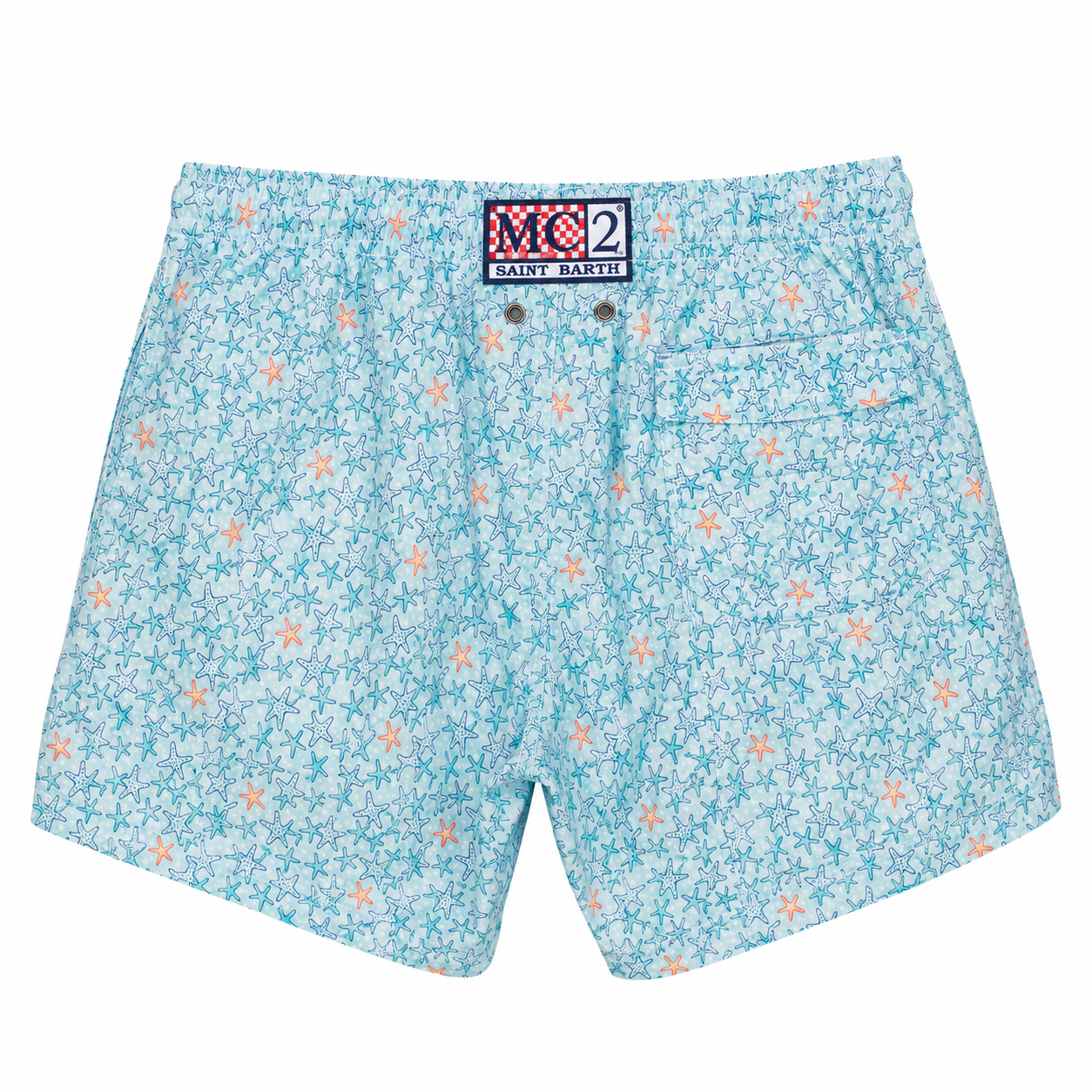 MC2 Saint Barth Man Micro Patterned Hitode Swimwear Light Blue
