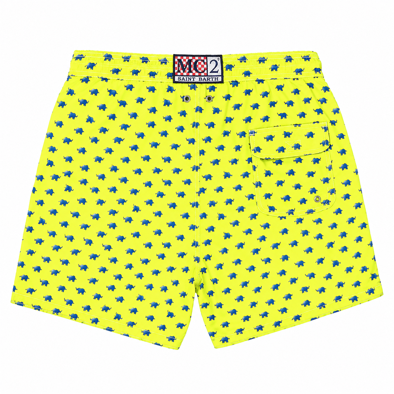 MC2 Saint Barth Man Micro Patterned Elephant Toy Swimwear Yellow